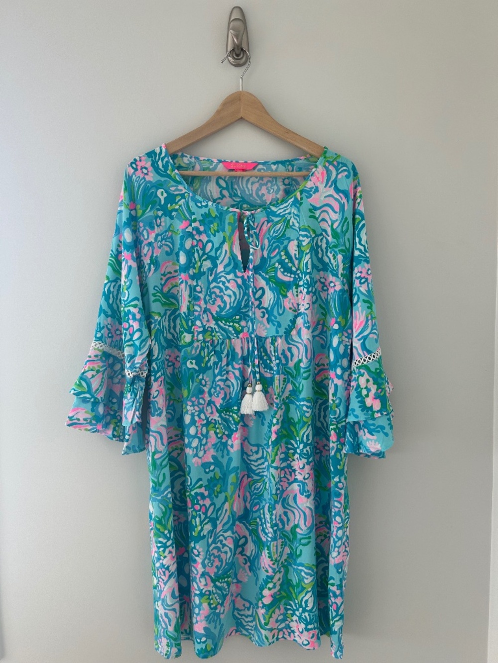 NWT Lilly Pulitzer Azita Tunic Dress in Blue Ibiza Aqua La Vista Sz XL